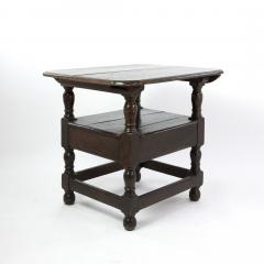 Rare Welsh 18th Century Joined Oak Monks Chair Table with A Single Drawer  - 2180702