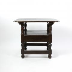 Rare Welsh 18th Century Joined Oak Monks Chair Table with A Single Drawer  - 2180705