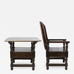 Rare Welsh 18th Century Joined Oak Monks Chair Table with A Single Drawer  - 2180767