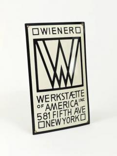 Rare Wiener Werkst tte of America Inc New York Enameled Advertising Sign - 4062725