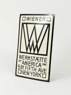 Rare Wiener Werkst tte of America Inc New York Enameled Advertising Sign - 4062735
