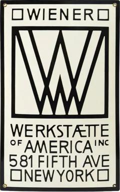 Rare Wiener Werkst tte of America Inc New York Enameled Advertising Sign - 4062784