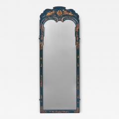 Rare William and Mary Blue Lacquered or Japanned Pier Mirror - 4704281
