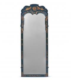 Rare William and Mary Blue Lacquered or Japanned Pier Mirror - 4712889