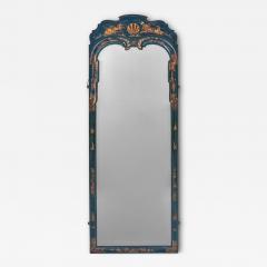 Rare William and Mary Blue Lacquered or Japanned Pier Mirror - 4716512