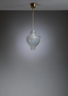 Rare and Elegant Glass Drop Shaped Pendant Lamp Denmark 1940s - 835346