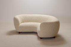 Rare and Gorgeous Danish Curved Sofa from the 1940s Newly Uphostered - 4087662
