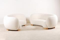 Rare and Gorgeous Pair of Danish Curved Sofas from the 1940s - 1063357