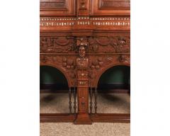 Rare and Important Renaissance Judaica Carved Oak Wood Cabinet - 3009485