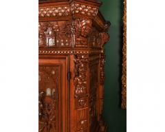 Rare and Important Renaissance Judaica Carved Oak Wood Cabinet - 3009492