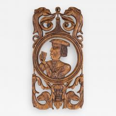 Rare and Interesting 16th Century Carved and Pierced Oak Portrait Panel - 1657270