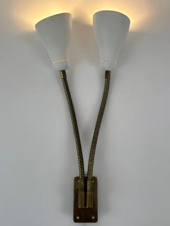 Rare and Lovely Mid Century Modern Gooseneck Sconce or Wall Lamp Italy 1950s - 4734912