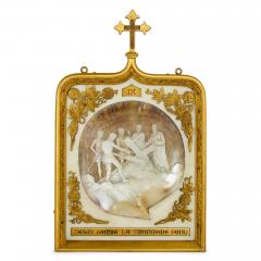 Rare and large 19th century set of 14 mother of pearl Stations of the Cross - 4330164