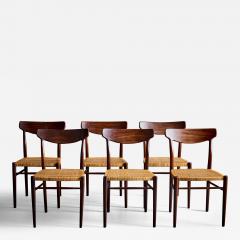 Rare caned version of Gustav Herkstr ter for L bke Set of 6 Chairs Germany 1960s - 3406671