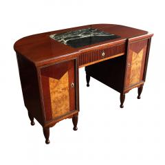 Rare demi lune desk with marble insert - 3727653