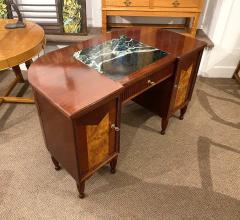 Rare demi lune desk with marble insert - 3727657