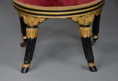Rare early 19th century English Regency ebonised and gilt side chair - 4753014