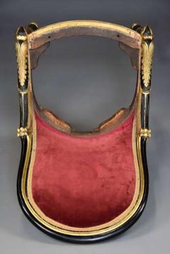 Rare early 19th century English Regency ebonised and gilt side chair - 4753018