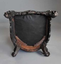 Rare highly decorative profusely carved 19thc Indian armchair - 4752934