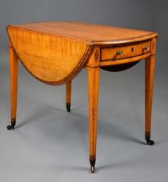 Rare late 18thc fiddleback sycamore Pembroke table of fine patina - 4805666