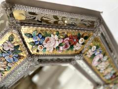 Rare octagonal Venetian mirror in etched glass and micro mosaic Circa 1865 - 3482180