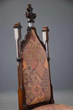 Rare pair of Channel Islands 19thc rosewood Gothic Revival hall chairs - 4806024