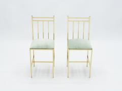Rare pair of brass childs chairs Attr Marc Duplantier 1960s - 1329740