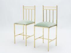 Rare pair of brass childs chairs Attr Marc Duplantier 1960s - 1329742