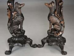 Rare pair of finely carved Black Forest hound side tables - 4776085