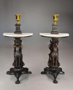 Rare pair of finely carved Black Forest hound side tables - 4776086