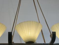 Rare rope suspended horizontal chandelier - 3215912