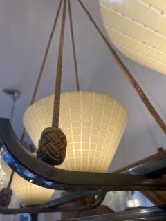 Rare rope suspended horizontal chandelier - 3215915