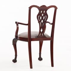 Rare set of 12 English Chippendale Style Mahogany Armchairs C 1900  - 4597545