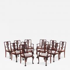 Rare set of 12 English Chippendale Style Mahogany Armchairs C 1900  - 4597624