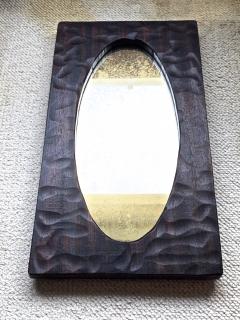 Rarest mirror in solid wood crafted A la gouge  - 1764813