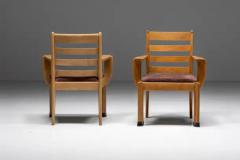 Rationalist Armchairs in Oak Holland 1920s - 3432591