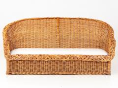 Rattan Bench Sofa with linen seat - 1936918