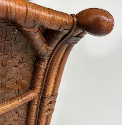 Rattan British Colonial Style Plantation Planters Chair Woven Seat - 4322324
