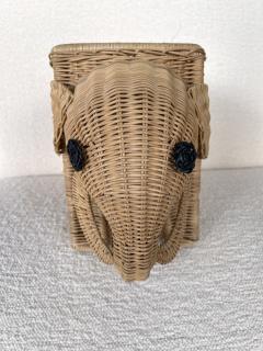 Rattan Elephant Magazine Rack Italy 1970s - 2127974