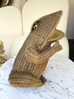 Rattan Frog Magazine Rack Italy 1970s - 2062659