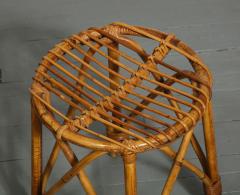 Rattan Round Side Table Stool France c 1950 - 4051689