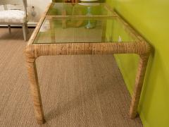 Rattan and Glass Dining or Console Table - 1100154
