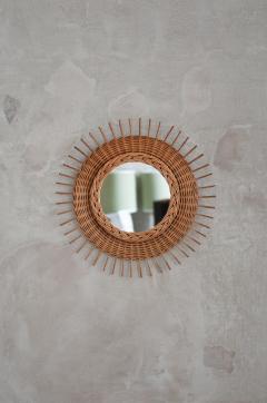Rattan and Woven Rattan Mirror 1960s - 4662730