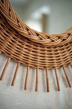 Rattan and Woven Rattan Mirror 1960s - 4662742