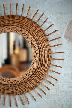 Rattan and Woven Rattan Mirror 1960s - 4662744