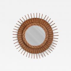 Rattan and Woven Rattan Mirror 1960s - 4680434