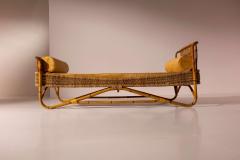 Rattan and bent bamboo daybed Italian manufacture 1960s - 4205745