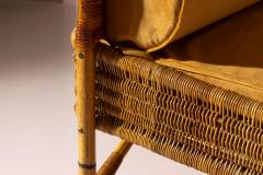 Rattan and bent bamboo daybed Italian manufacture 1960s - 4205796