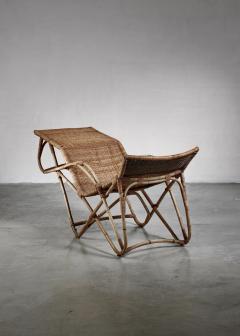 Rattan and cane chaise longue - 4701565