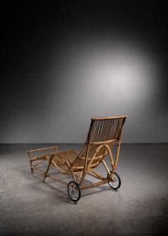 Rattan and cane deck chair - 3156236